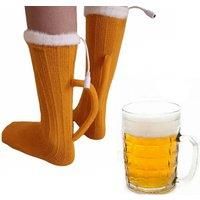 Novelty Heated Beer Cup Socks - Black