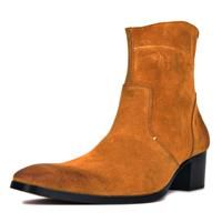 Dress Boot For Men Leather Chukka Designer Boots JY002 Yellow 7.5