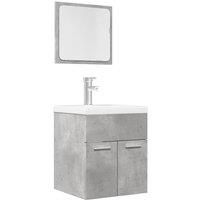 2 Piece Bathroom Furniture Set Concrete Grey Engineered Wood