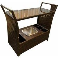 Rattan Trolley Garden Bar
