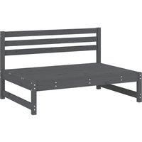 Garden Middle Sofa Grey 120x80 cm Solid Wood Pine