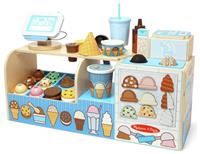 Melissa & Doug Wooden Cool Scoops Ice Creamery Play Food Toy, Toy kitchen, Ice cream toy for girls and boys, Pretend play food montessori toy 3 year old - FSC Certified