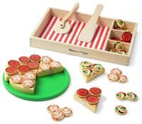 Melissa & Doug Wooden Pizza | Wooden Toys | Pretend Play | Play Food for Kids | 3+ | Gift for Boy or Girl