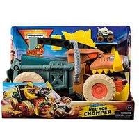 Monster Jam Mini Jam, Megalodon Mad Hog Chomper and Monster Truck, Fun Cleanup and Storage, Kids’ Toy Gifts for Boys and Girls Aged 3 and Up