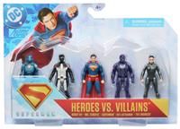 DC Comics, SUPERMAN Heroes Vs. Villains 5-Pack, 7-cm Action Figure, Stylised Superhero Figures with Dynamic Poses and Battle Ready Armour, Kids’ Toys for Ages 4+