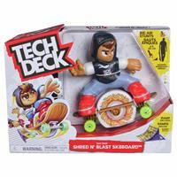 Tech Deck Shred N/' Blast Sk8board, Motorised Finger Skateboard Toy with Rider and Ramp for Fast Tricks and High Jumps, Kids Toys for Boys and Girls Ages 6 and Up
