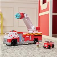 PAW Patrol Fire Rescue: Rapid Reload Fire Truck with Marshall Figure, Quick-Fire Launcher, Lights and Sounds, Kids Toys for Boys and Girls Ages 3 and Up