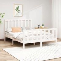 Bed Frame White Solid Wood Pine 120x200 cm