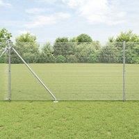 Welded Wire Fence with 13 Spike Posts 1.2x50 m Galvanised Steel