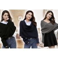 Sleeved Cardigan Wrap Sweater - 3 Colour Options - Black