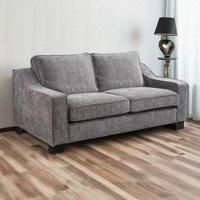 Nebraska Chenille Fabric Grey Slate Corner Sofa 3 Seater 2, Sofa Set Living Room