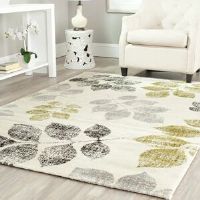 Ebern Designs Shefford Hand Tufted Ivory/Green Rug Rectangle 154 x 231cm