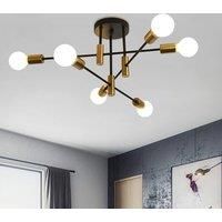 Industrial Mid Century 6 light Sputnik Ceiling Chandelier for Bedroom