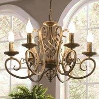 6 Lights Candle Wrought Iron French Country Chandelier