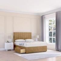 Kansas Plush Bed Set With 2 Drawers, Mattress & 54" Headboard