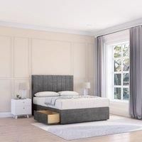 Kansas Plush Bed Set With 2 Drawers, Mattress & 54" Headboard