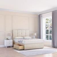 Jasmine Plush Bed Set With 4 Drawers, Mattress & 54" Headboard