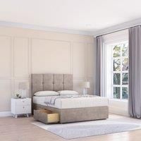 Jasmine Plush Bed Set With 4 Drawers, Mattress & 54" Headboard