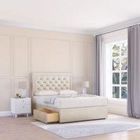 Montana Plush Bed Set With 4 Drawers, Mattress & 54" Headboard
