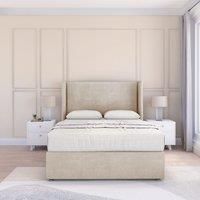 Devonshire Plush Wingback Bed Set ,No Drawers & 54" Floor Standing Headboard