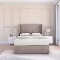 Devonshire Plush Wingback Bed Set ,No Drawers & 54" Floor Standing Headboard