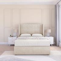 Falcon Plush Wingback Bed Set ,No Drawers & 54" Floor Standing Headboard