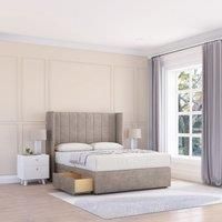 Falcon Plush Wingback Bed Set ,No Drawers & 54" Floor Standing Headboard