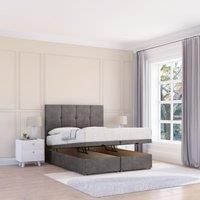 Jasmine Naples Fabric Ottoman Bed End Opening With Sprung Memory Mattress & 26 Inch strut Headboard