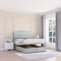 Texas Naples Fabric Ottoman Bed End Opening With Sprung Memory Mattress & 26 Inch strut Headboard