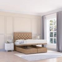 Montana Naples Fabric Ottoman Bed End Opening With Sprung Memory Mattress & 26 Inch strut Headboard