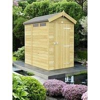 Flat Pack Sheds DIY Sheds 4 x 6 Apex Security Shed, Brown