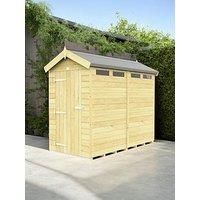 Flat Pack Sheds DIY Sheds 4 x 8 Apex Security Shed, Brown
