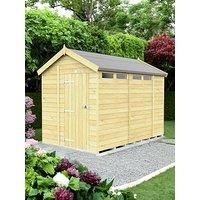 Flat Pack Sheds DIY Sheds 6 x 10 Apex Security Shed, Brown