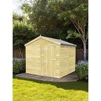 Flat Pack Sheds DIY Sheds 8 x 8 Apex Security Shed, Brown