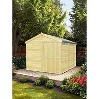 Flat Pack Sheds DIY Sheds 8 x 10 Apex Security Shed, Brown