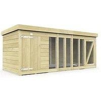 DIY Sheds 10 x 4 Dog Kennel And Run, Brown