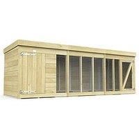 DIY Sheds 12 x 4 Dog Kennel And Run, Brown