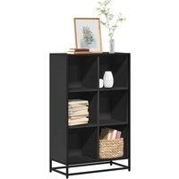 Book Cabinet Black 65.5x33x107.5 cm Engineered Wood