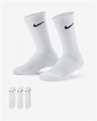 Nike Y Nk Evry Cush Crew 3PR Socks - White/(Black), Small
