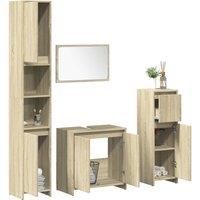 4 Piece Bathroom Furniture Set Sonoma Oak Engineered Wood