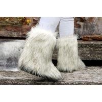 Women'S Fuzzy Moon Boot-Inspired Shaggy Boots - 8 Sizes! - Blue