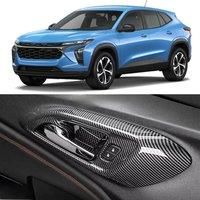 For Chevrolet Trax 2024 2025 Car Styling Interior Door Handle Cover Surrounds Trims Carbon Fiber