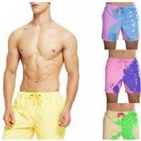Men'S Colour Changing Swim Shorts - Pink, Yellow, Purple Or Beige