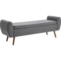 Linen Upholstered Storage Bench with Modern Teddy Fur Finish