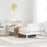 Bed Frame without Mattress White 90x190 cm Single Solid Wood Pine