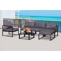 4-Seater Sectional Sofa Set W/Cushions In Grey