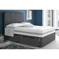 Charcoal Suede Divan Bed Set W/ Hypo-Allergenic Mattress - 12 Options!