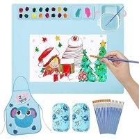 Children'S Interactive Silicone Painting Mat Kit- Pink, Blue Or Green