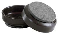Premium FeltGard Caster Cups for Wood Floors - Solid Brown 60mm x 4