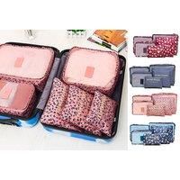 Six Suitcase Organiser Bags  4 Colours  Pink | Wowcher